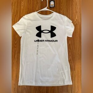 Under Armour Classic White Tee with Black Emblem